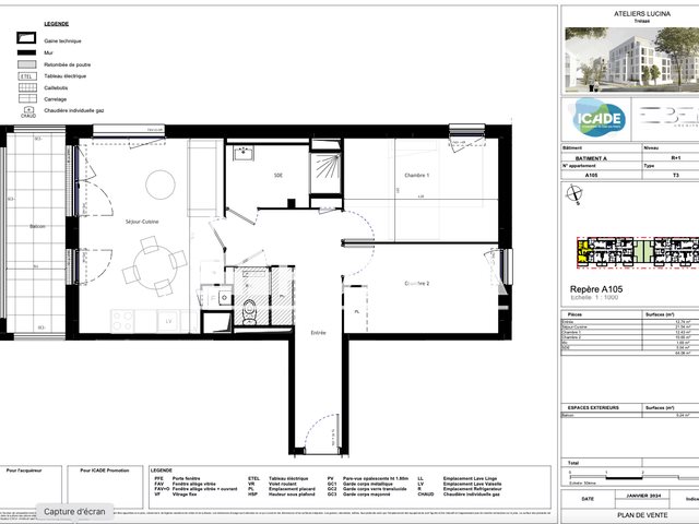 Appartement à louer, 64m², Trélazé