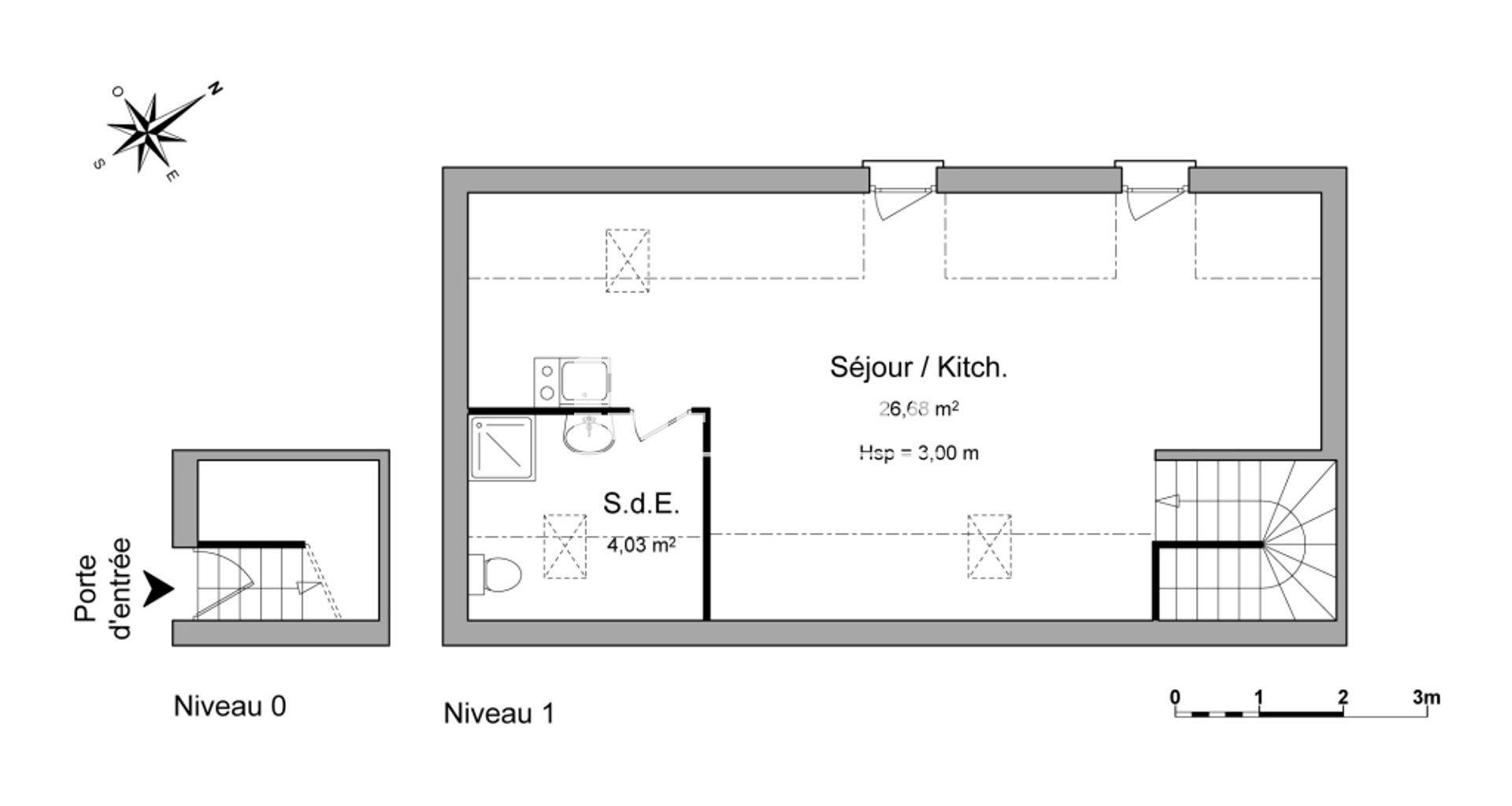 Appartement à louer, 30m², Guernes