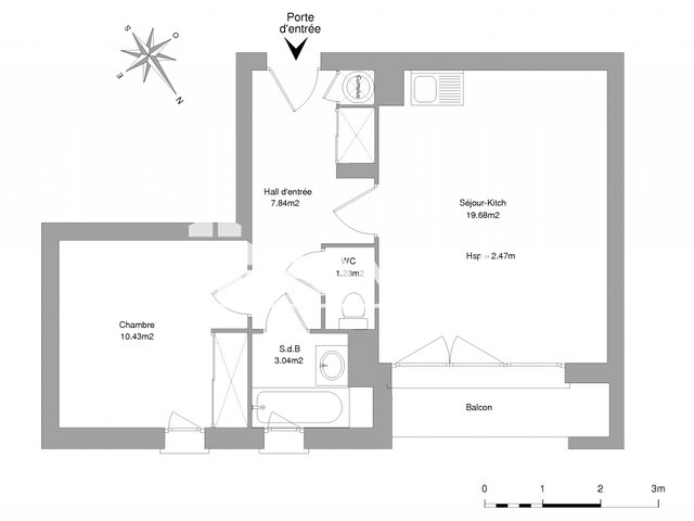 Appartement à louer, 42m², Lille
