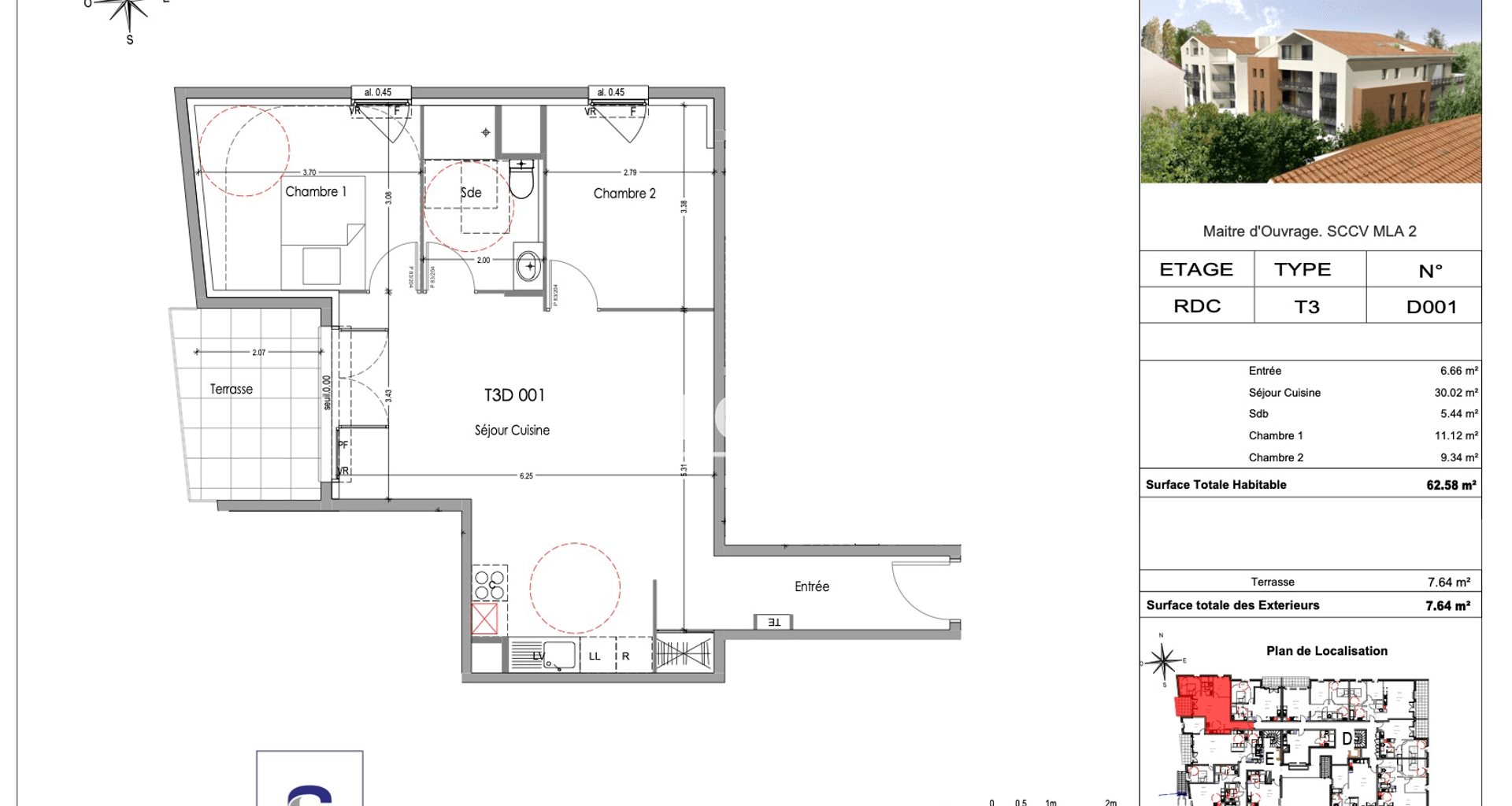 Appartement à louer, 62m², Morières-lès-Avignon