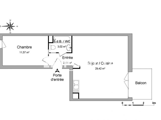 Appartement à louer, 46m², Caen