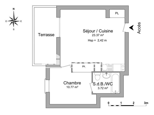 Appartement à louer, 37m², Fourques