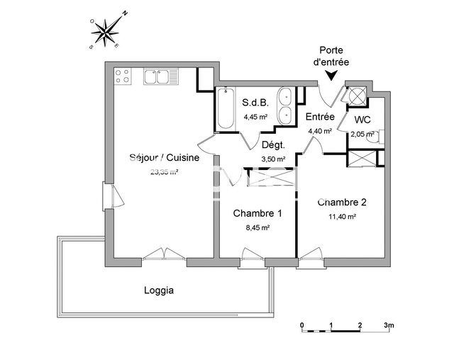 Appartement à louer, 57m², Montpellier