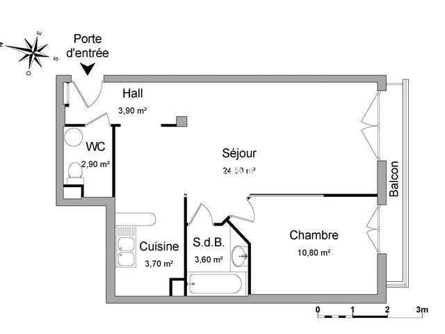 Appartement à louer, 49m², Cannes