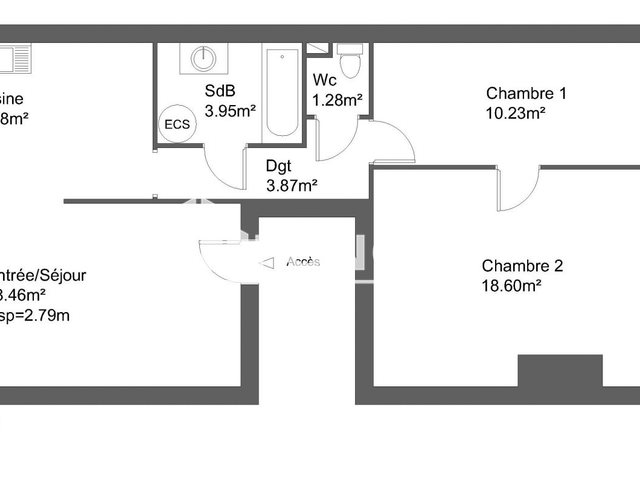 Appartement à louer, 68m², Rochefort