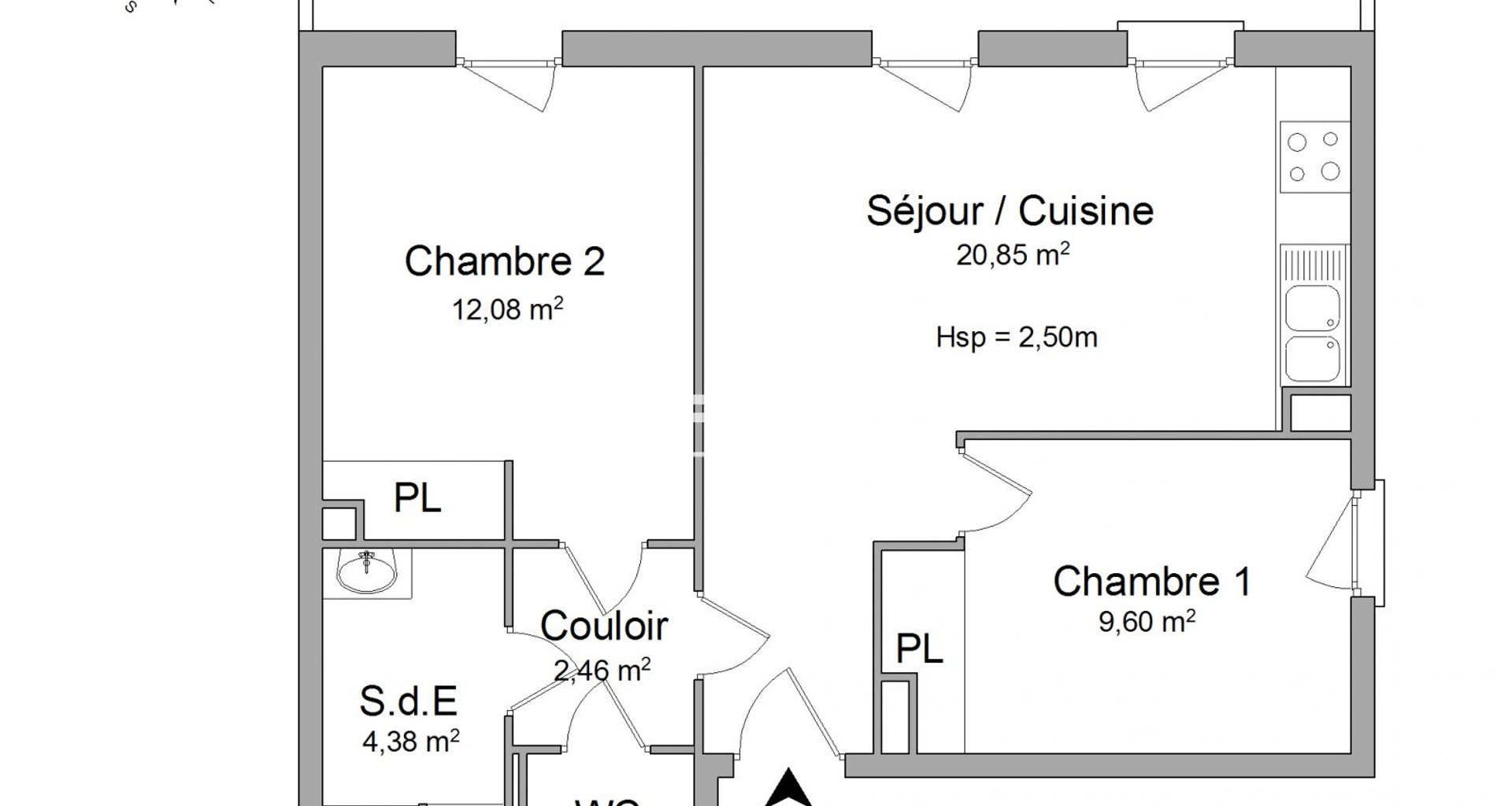 Appartement à louer, 51m², Lyon 8ème