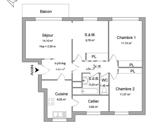 Appartement à louer, 66m², Niort