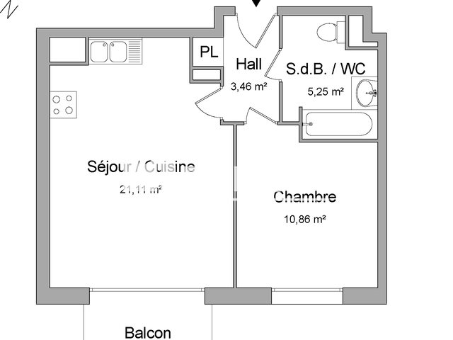 Appartement à louer, 40m², Croix