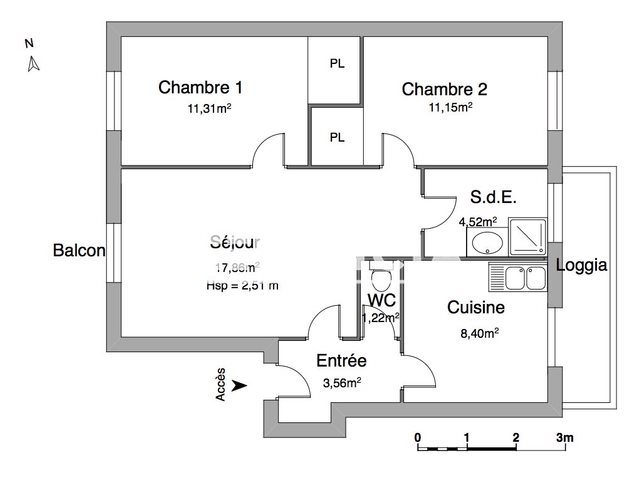 Appartement à louer, 58m², Seyssinet-Pariset