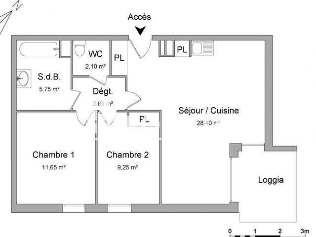 Appartement à louer, 60m², Floirac