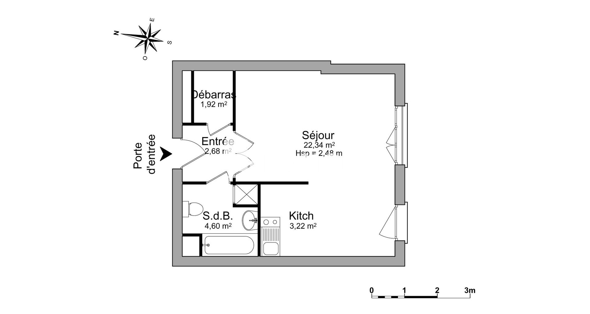 Appartement à louer, 34m², Villeurbanne