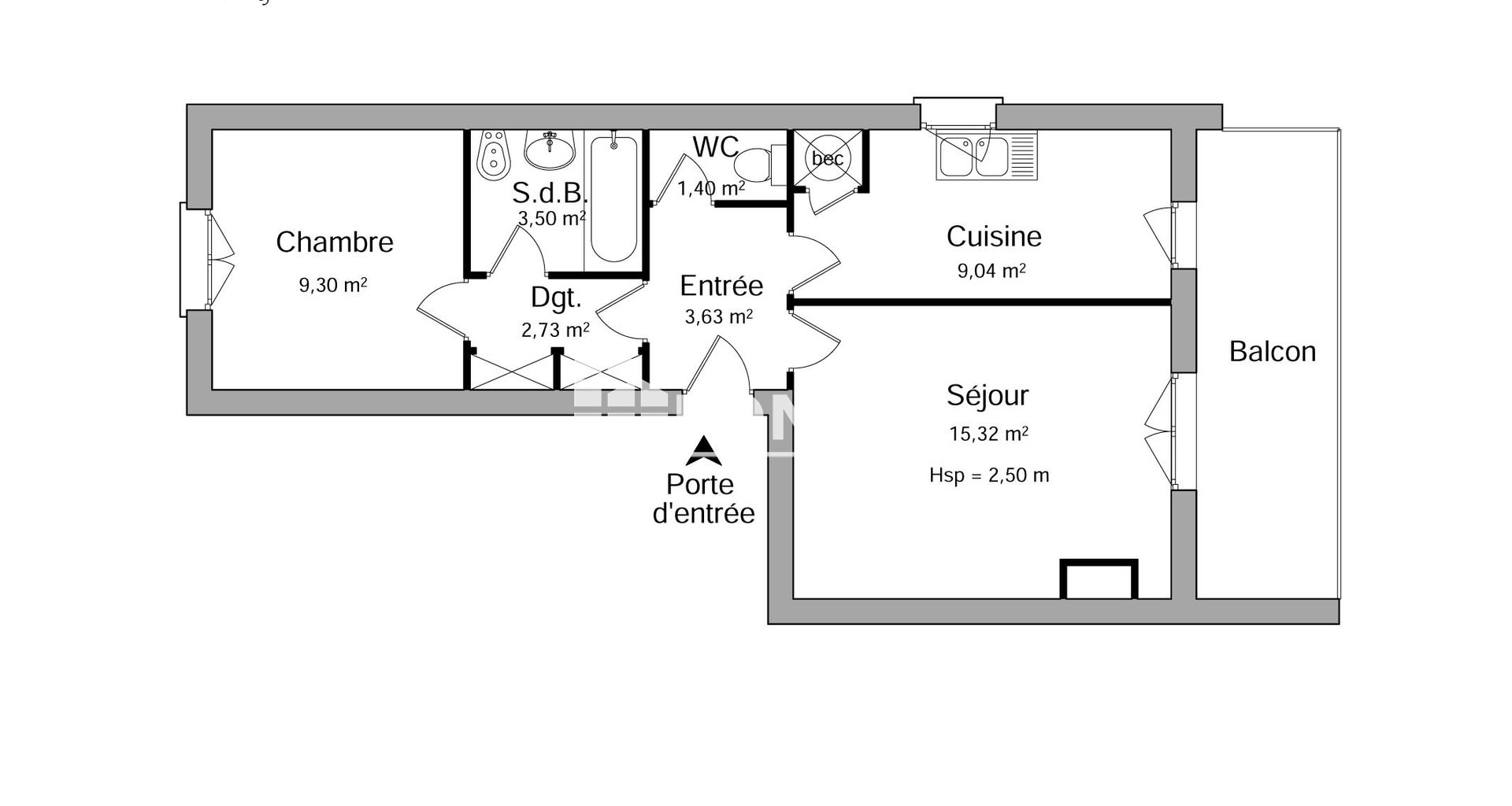 Appartement à louer, 44m², Vienne