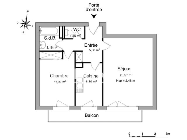 Appartement à louer, 49m², Angers