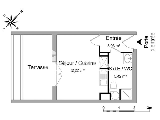 Appartement à louer, 24m², Montpellier