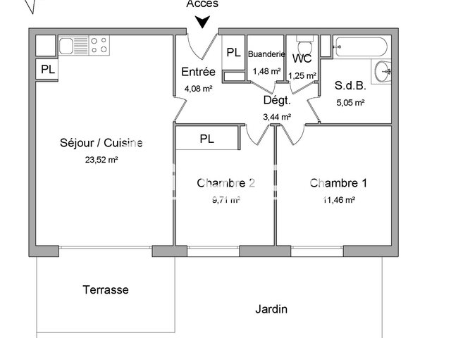 Appartement à louer, 59m², Aussonne