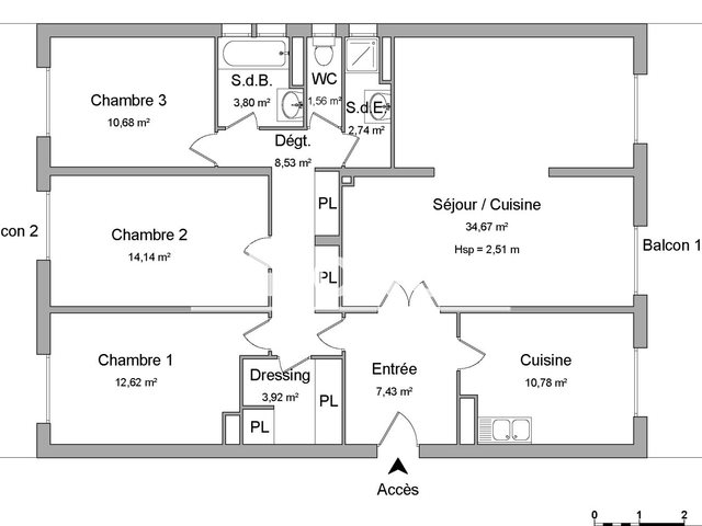 Appartement à louer, 110m², Grenoble