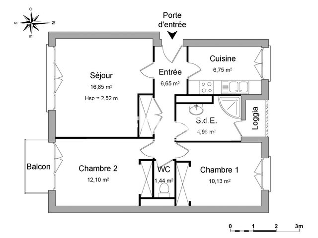 Appartement à louer, 58m², Mérignac