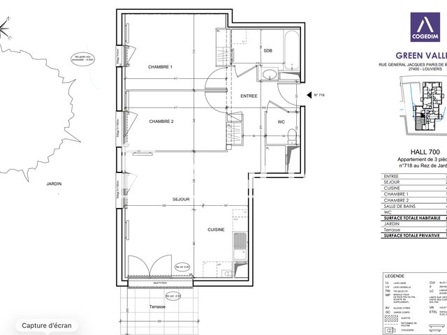 Appartement à louer, 64m², Louviers