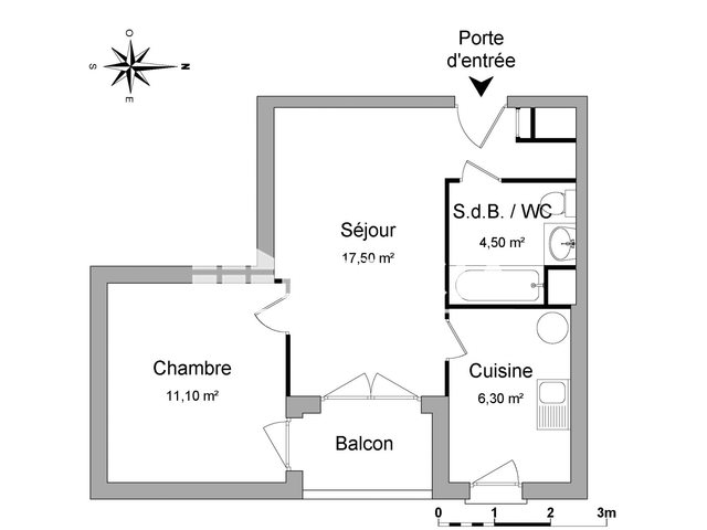 Appartement à louer, 39m², Le Grand-Quevilly