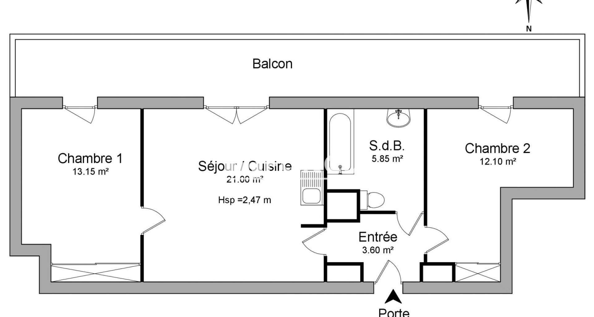 Appartement à louer, 55m², Cergy