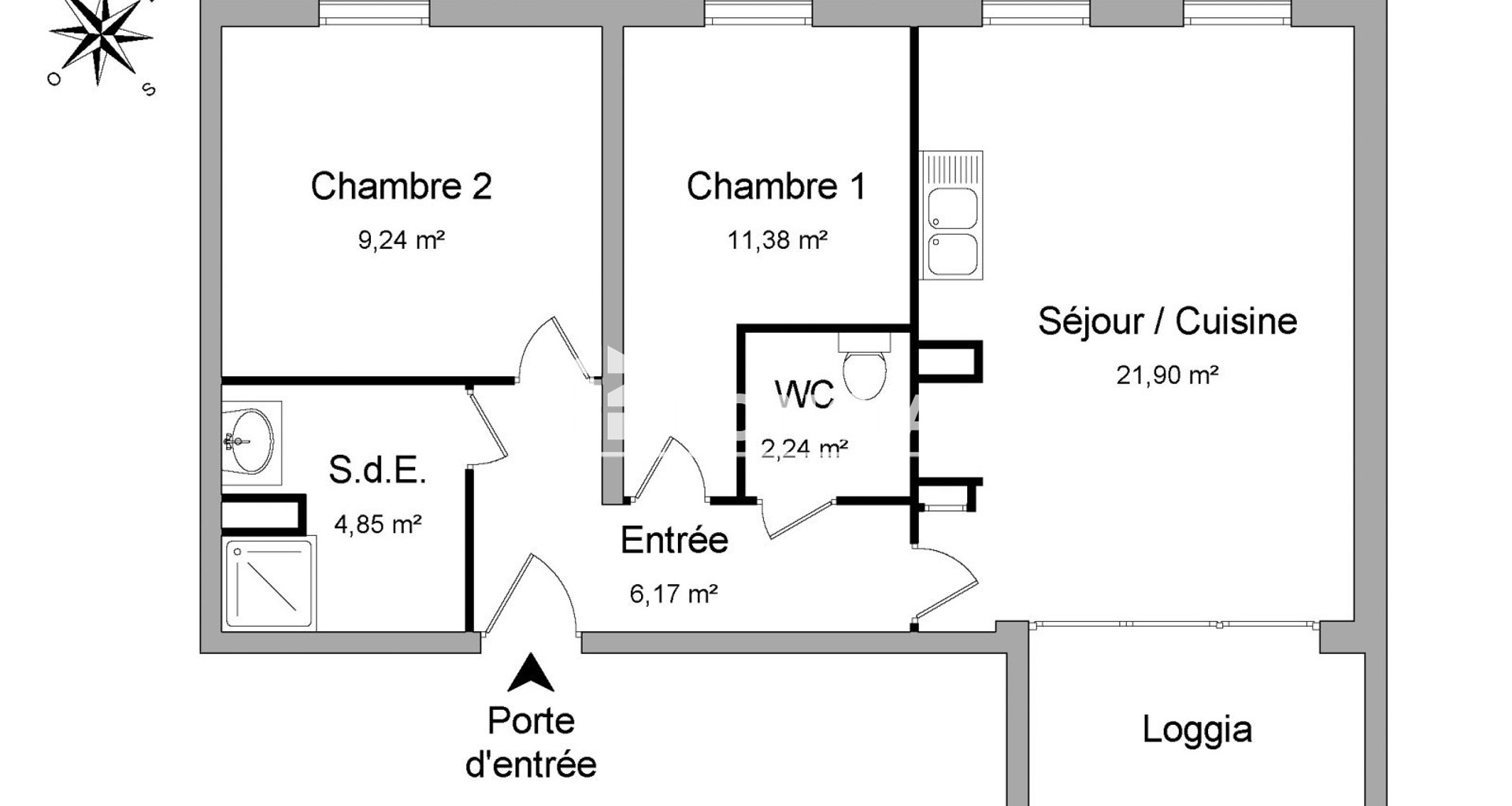 Appartement à louer, 55m², Roubaix