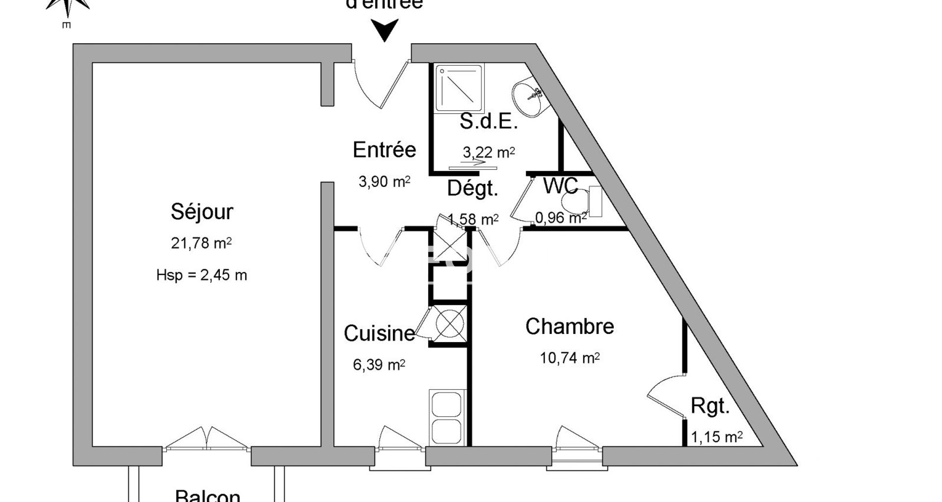 Appartement à louer, 49m², Montmagny