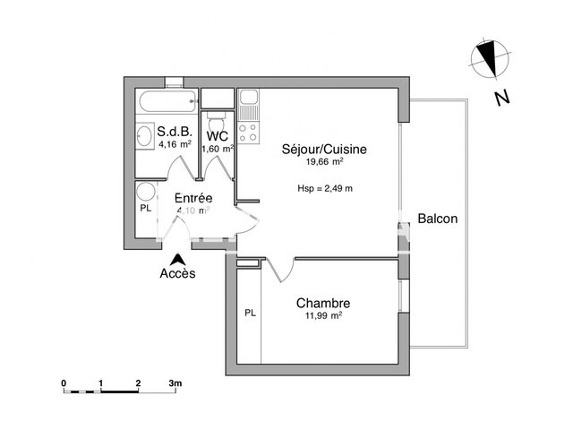 Appartement à louer, 41m², Péron