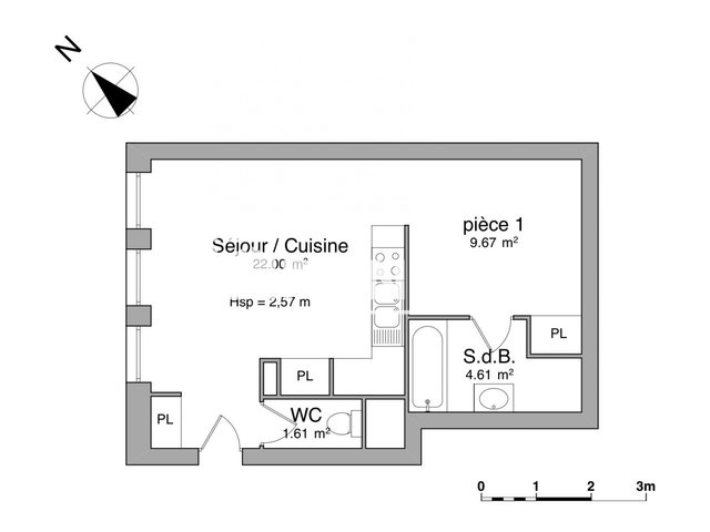 Appartement à louer, 37m², Dijon