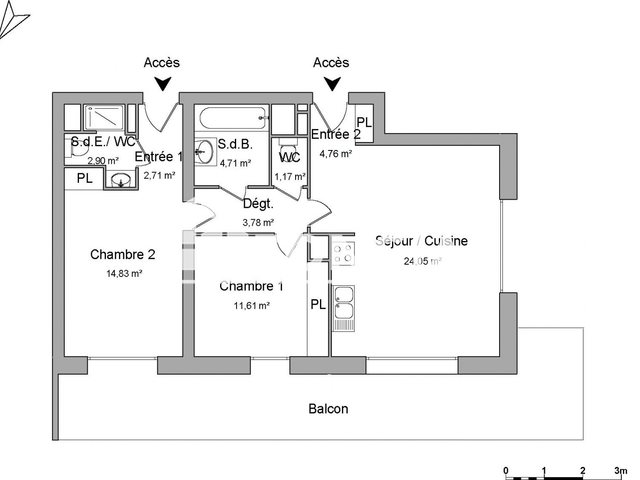 Appartement à louer, 70m², Grenoble