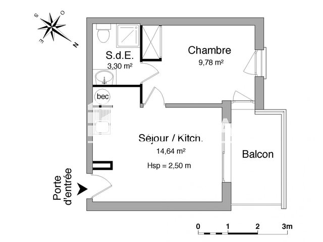 Appartement à louer, 27m², Marseille 9ème