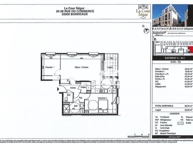 Appartement à louer, 65m², Bordeaux