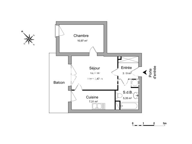 Appartement à louer, 41m², Mulhouse