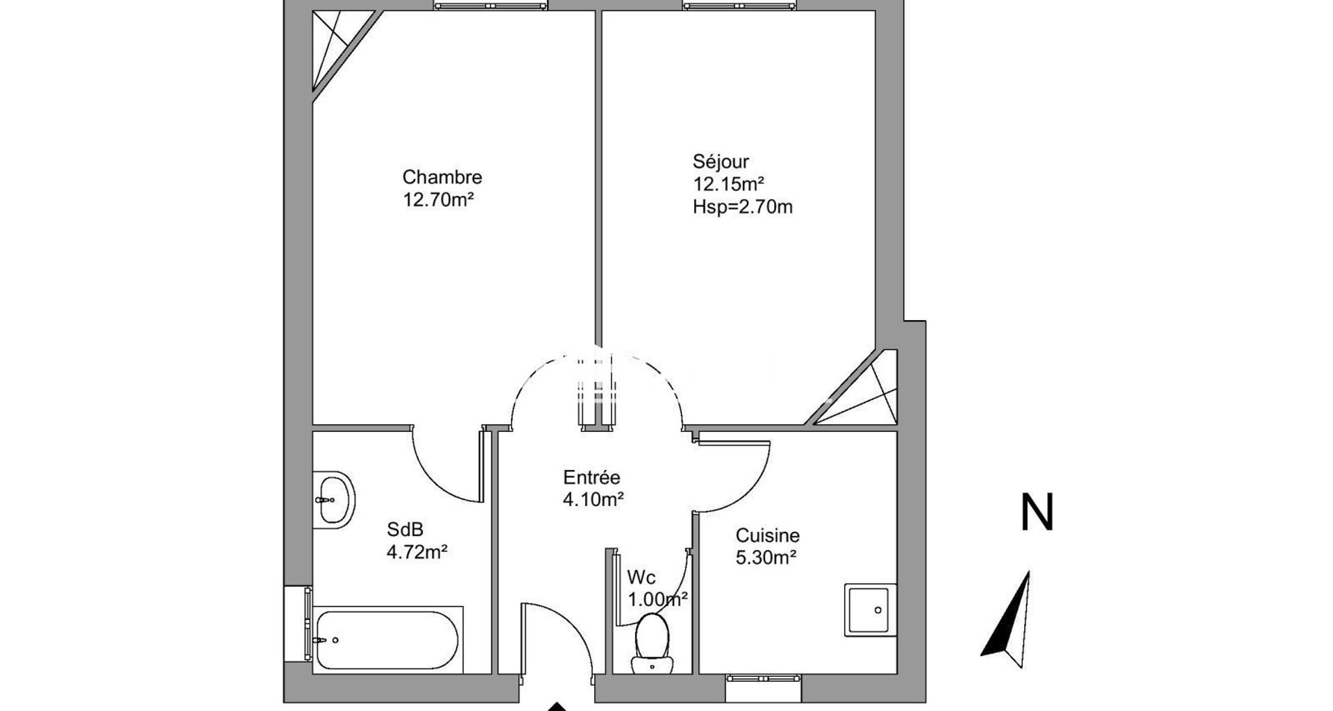 Appartement à louer, 39m², Paris 18ème