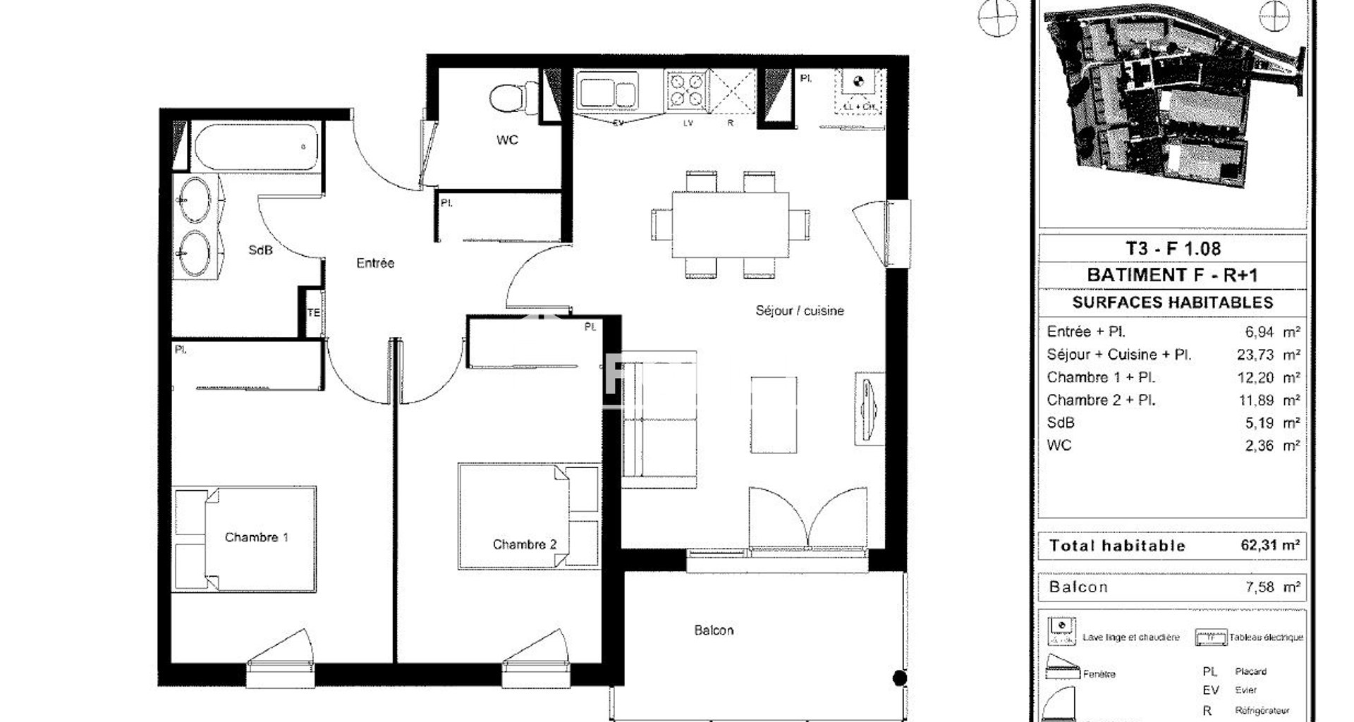 Appartement à louer, 62m², Seysses