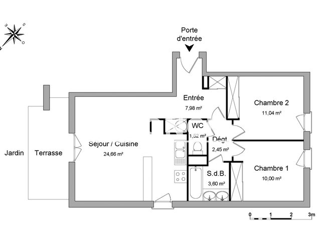 Appartement à louer, 61m², Auterive