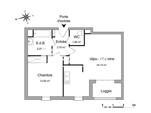 Appartement à louer, 48m², Caen