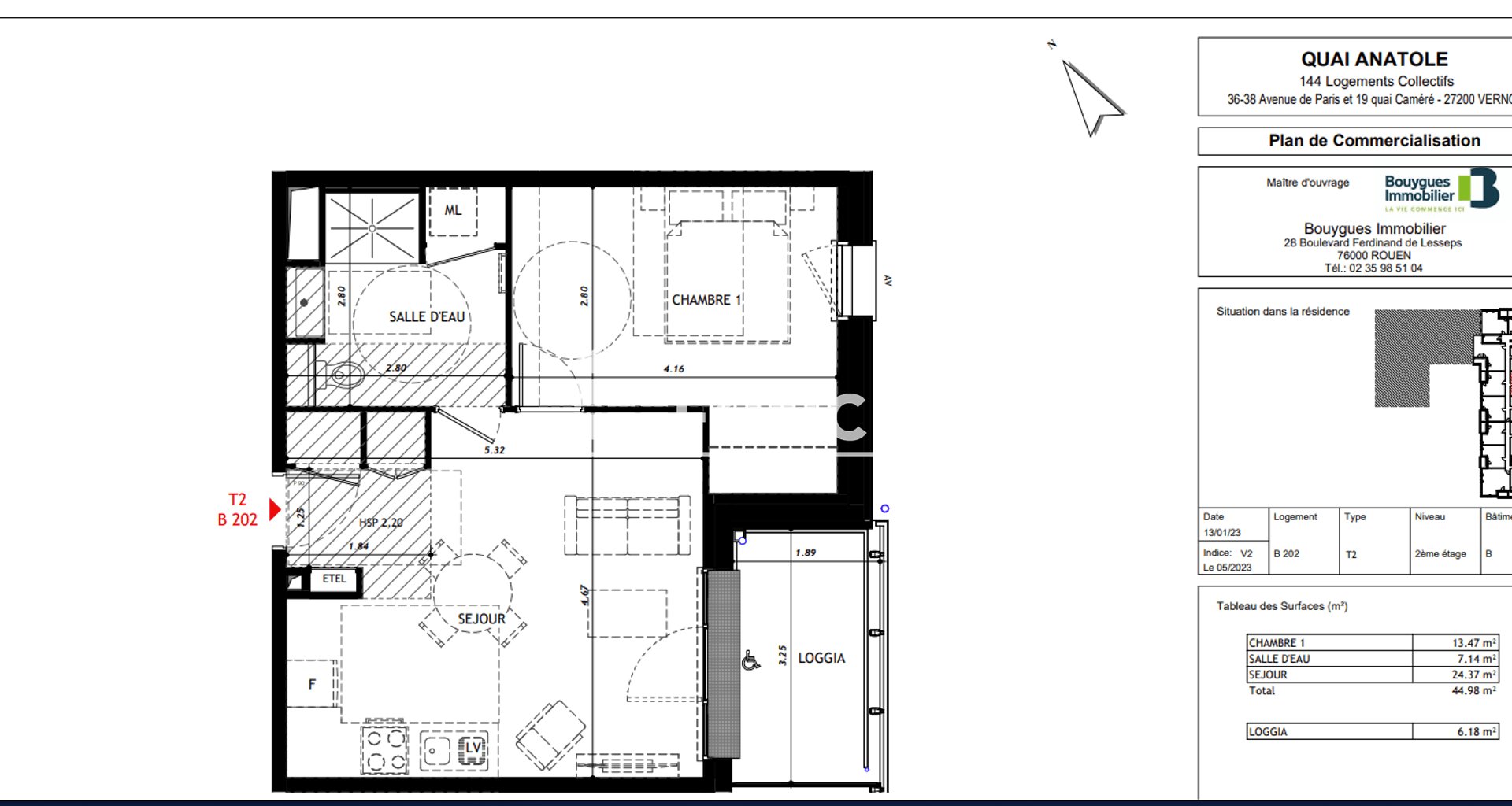 Appartement à louer, 44m², Vernon