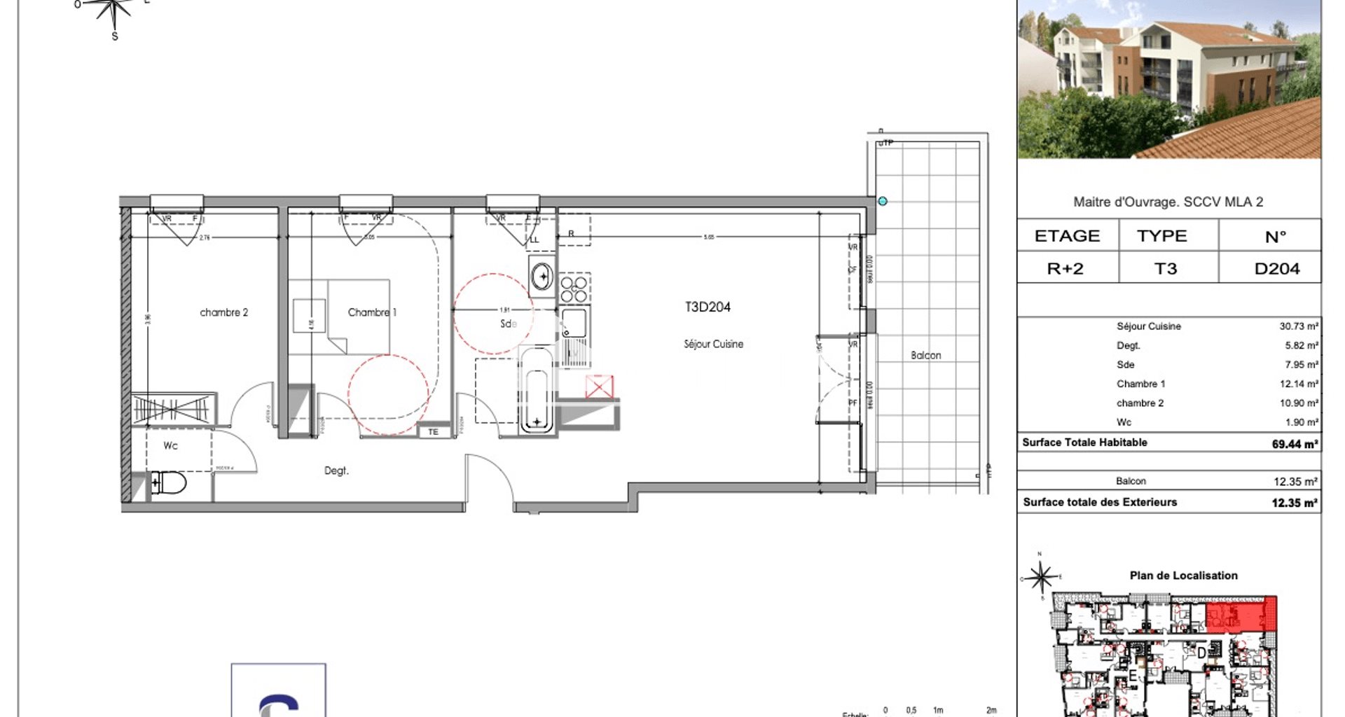 Appartement à louer, 69m², Morières-lès-Avignon