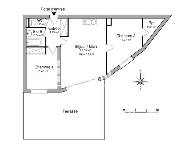 Appartement à louer, 54m², La Rochelle