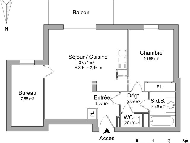 Appartement à louer, 54m², Mourenx