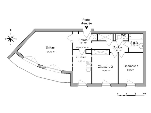 Appartement à louer, 65m², Rouen