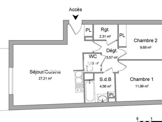 Appartement à louer, 61m², Toulouse