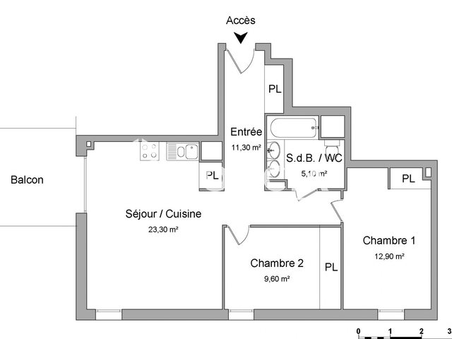 Appartement à louer, 62m², Lormont