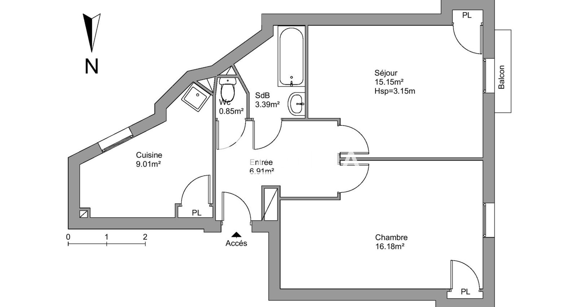 Appartement à louer, 50m², Grenoble