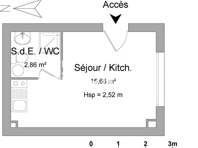 Appartement à louer, 18m², Château-Renault