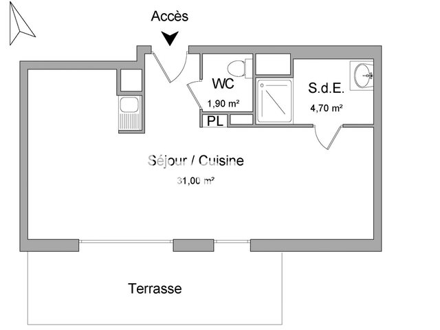 Appartement à louer, 37m², Montpellier