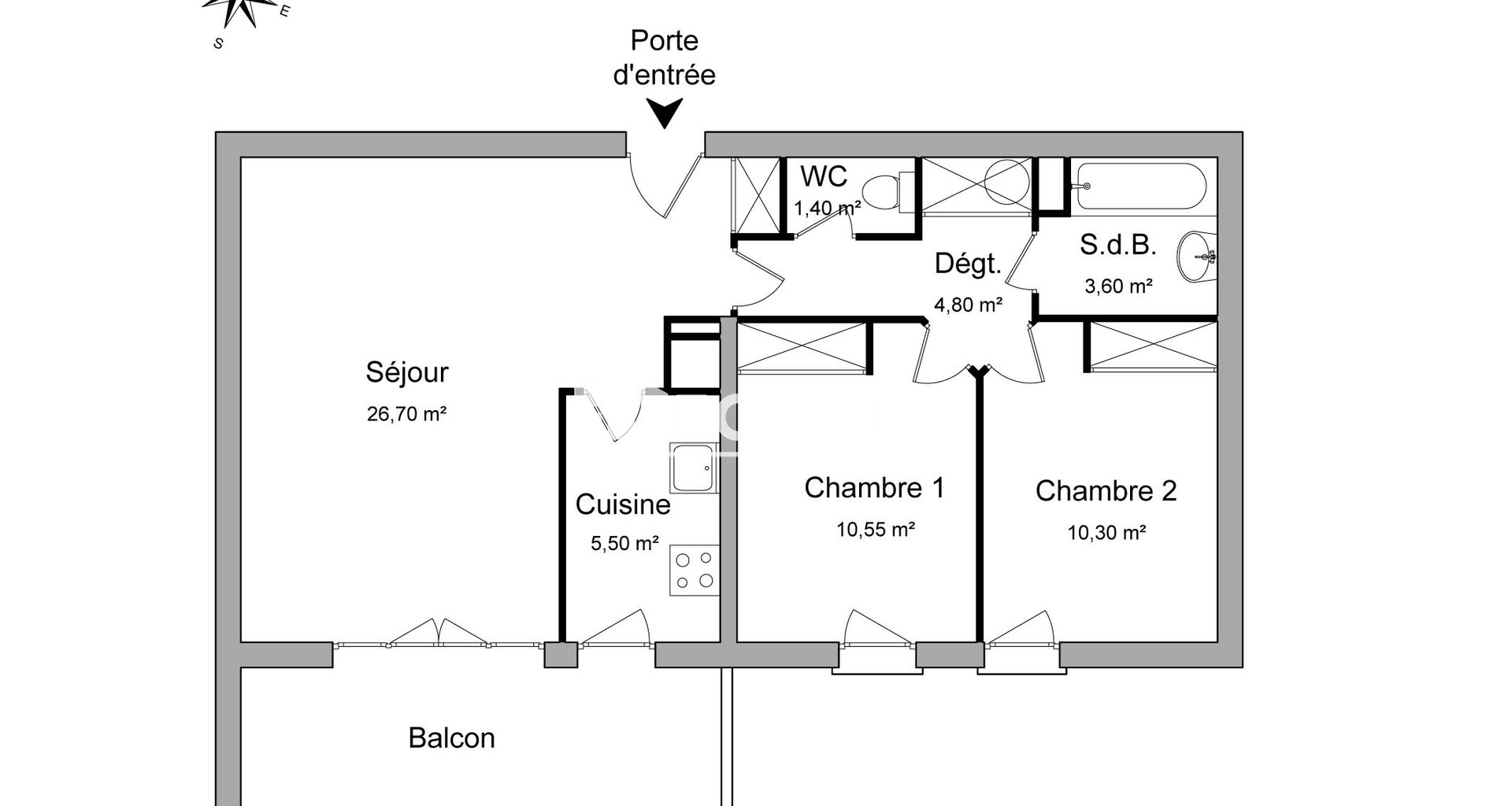 Appartement à louer, 62m², Le Pontet