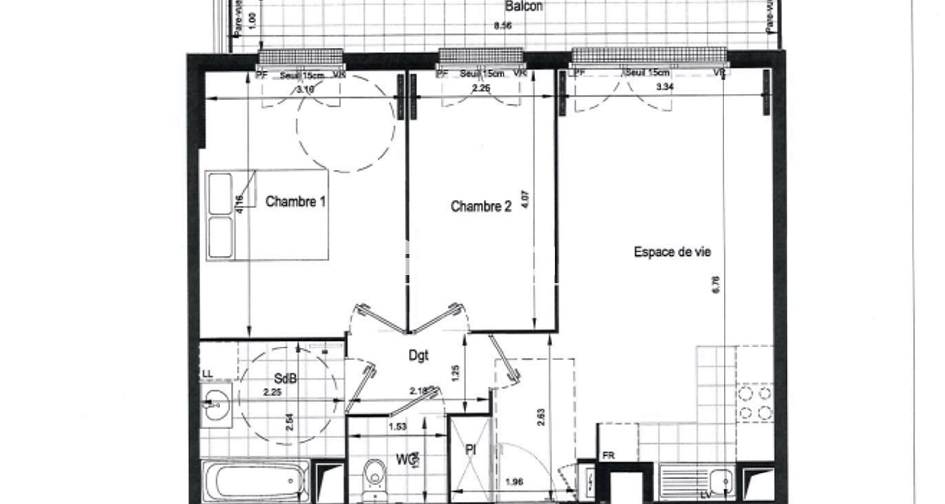 Appartement à louer, 57m², Le Blanc-Mesnil