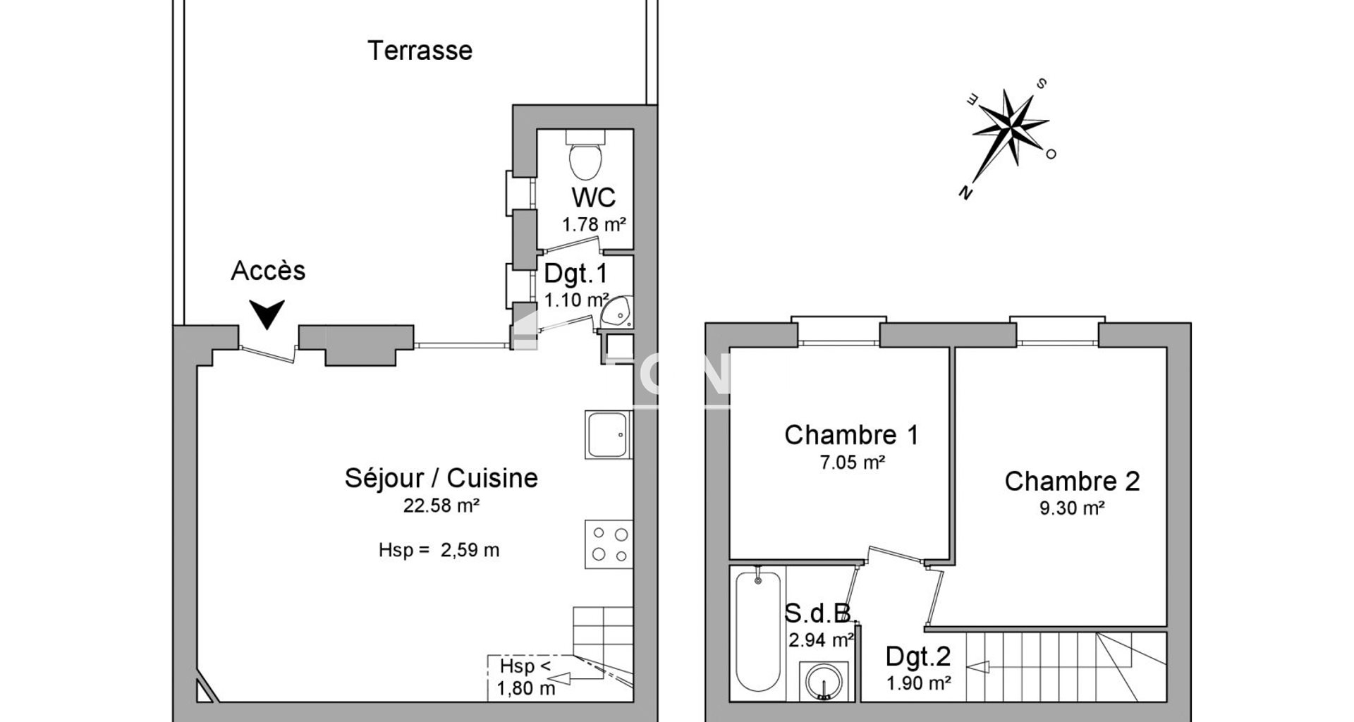 Appartement à louer, 46m², Franconville