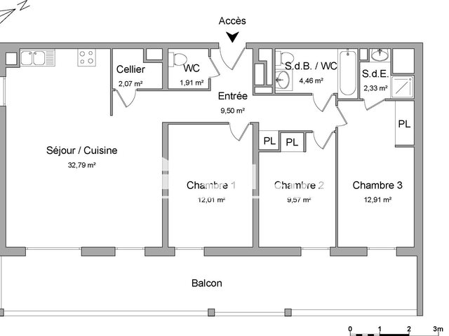 Appartement à louer, 87m², Mérignac